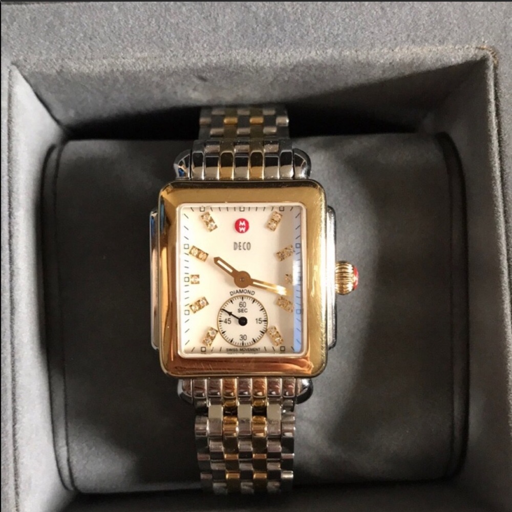 Michele two tone watch